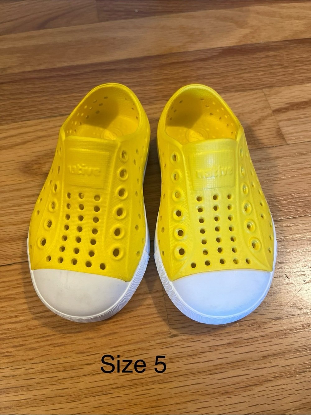Native Shoes Kids Yellow Water Slip-Ons with White Toe
